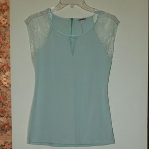 Express Mint Green Top with Lace